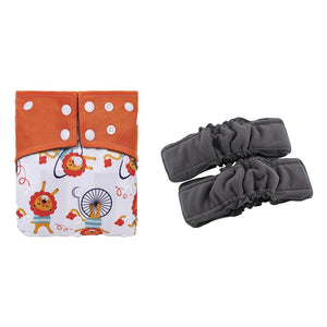 3 Pack Reusable Waterproof Bamboo Charcoal One Size Pocket Cloth Diaper Insert Set