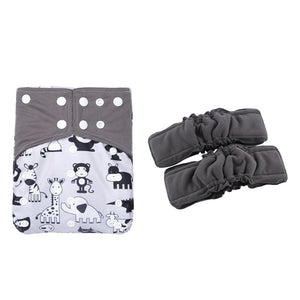 3 Pack Reusable Waterproof Bamboo Charcoal One Size Pocket Cloth Diaper Insert Set