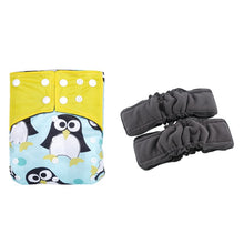 Load image into Gallery viewer, 3 Pack Reusable Waterproof Bamboo Charcoal One Size Pocket Cloth Diaper Insert Set