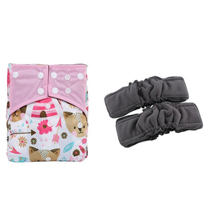 3 Pack Reusable Waterproof Bamboo Charcoal One Size Pocket Cloth Diaper Insert Set