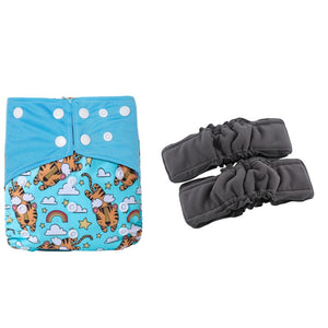 3 Pack Reusable Waterproof Bamboo Charcoal One Size Pocket Cloth Diaper Insert Set