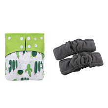 Load image into Gallery viewer, 3 Pack Reusable Waterproof Bamboo Charcoal One Size Pocket Cloth Diaper Insert Set