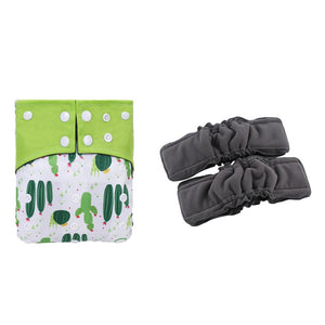 3 Pack Reusable Waterproof Bamboo Charcoal One Size Pocket Cloth Diaper Insert Set