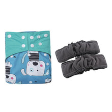 Load image into Gallery viewer, 3 Pack Reusable Waterproof Bamboo Charcoal One Size Pocket Cloth Diaper Insert Set