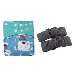 3 Pack Reusable Waterproof Bamboo Charcoal One Size Pocket Cloth Diaper Insert Set