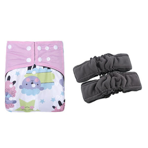 3 Pack Reusable Waterproof Bamboo Charcoal One Size Pocket Cloth Diaper Insert Set