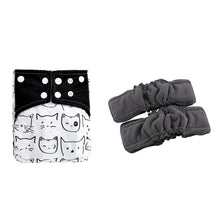 Load image into Gallery viewer, 3 Pack Reusable Waterproof Bamboo Charcoal One Size Pocket Cloth Diaper Insert Set