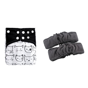 3 Pack Reusable Waterproof Bamboo Charcoal One Size Pocket Cloth Diaper Insert Set