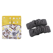 Load image into Gallery viewer, 3 Pack Reusable Waterproof Bamboo Charcoal One Size Pocket Cloth Diaper Insert Set