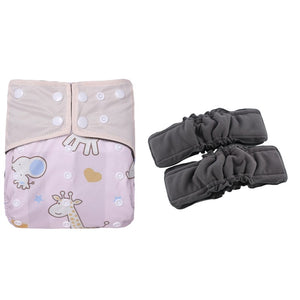 3 Pack Reusable Waterproof Bamboo Charcoal One Size Pocket Cloth Diaper Insert Set