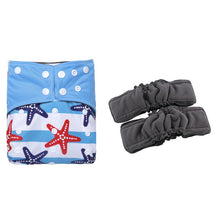 Load image into Gallery viewer, 3 Pack Reusable Waterproof Bamboo Charcoal One Size Pocket Cloth Diaper Insert Set