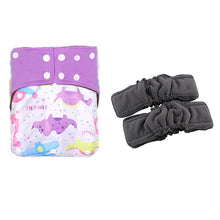 Load image into Gallery viewer, 3 Pack Reusable Waterproof Bamboo Charcoal One Size Pocket Cloth Diaper Insert Set