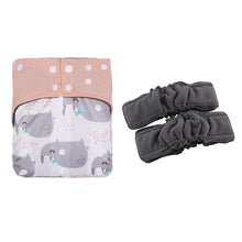 Load image into Gallery viewer, 3 Pack Reusable Waterproof Bamboo Charcoal One Size Pocket Cloth Diaper Insert Set