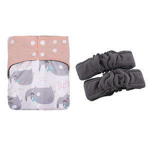 3 Pack Reusable Waterproof Bamboo Charcoal One Size Pocket Cloth Diaper Insert Set