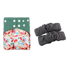 Load image into Gallery viewer, 3 Pack Reusable Waterproof Bamboo Charcoal One Size Pocket Cloth Diaper Insert Set