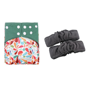 3 Pack Reusable Waterproof Bamboo Charcoal One Size Pocket Cloth Diaper Insert Set